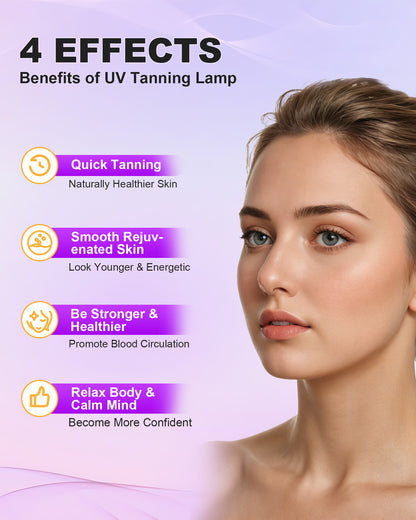 Tanning Solarium Lamp for Whole Body Blue Light, Round UV Tanning Lamp, Foldable Adjustable Stand Hanging Hooks