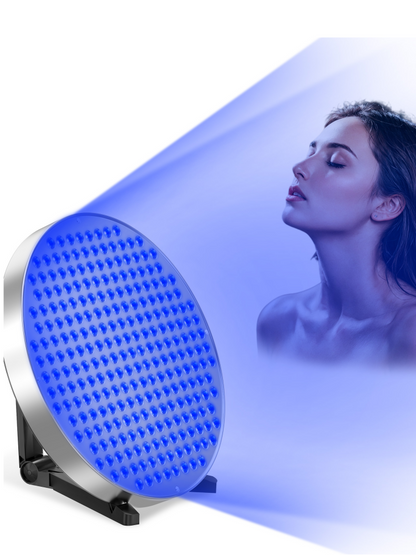Tanning Solarium Lamp for Whole Body Blue Light, Round UV Tanning Lamp, Foldable Adjustable Stand Hanging Hooks