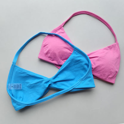 Strappy Backless Yoga Sports Bra for Women, Halter Workout Gym Bra with Removable Cups, Comfortable Activewear Gym Top