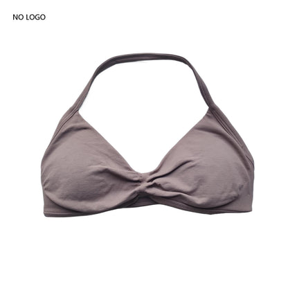 Strappy Backless Yoga Sports Bra for Women, Halter Workout Gym Bra with Removable Cups, Comfortable Activewear Gym Top