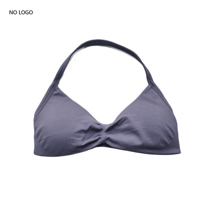 Strappy Backless Yoga Sports Bra for Women, Halter Workout Gym Bra with Removable Cups, Comfortable Activewear Gym Top