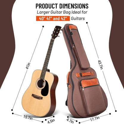 Waterproof Acoustic Guitar Bag 41 Inch With Padded Double Straps 1