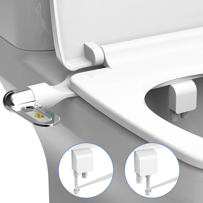 Bidet Toilet Seat New Lightweight Ultra thin Non Electric Double Nozzle, Adjustable Water Pressure, Easy Installation