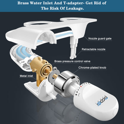 Ultra Slim Bidet Toilet Seat Attachment NonElectric Cold Water Posterior Wash Dual Nozzle Adjustabl 1