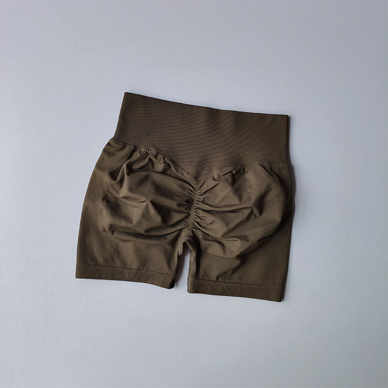 High Waist Peach Hip Lifting Sports Shorts Women, Slim Fit Running Yoga Gym Pants with Waist Tightening, Speed Dry