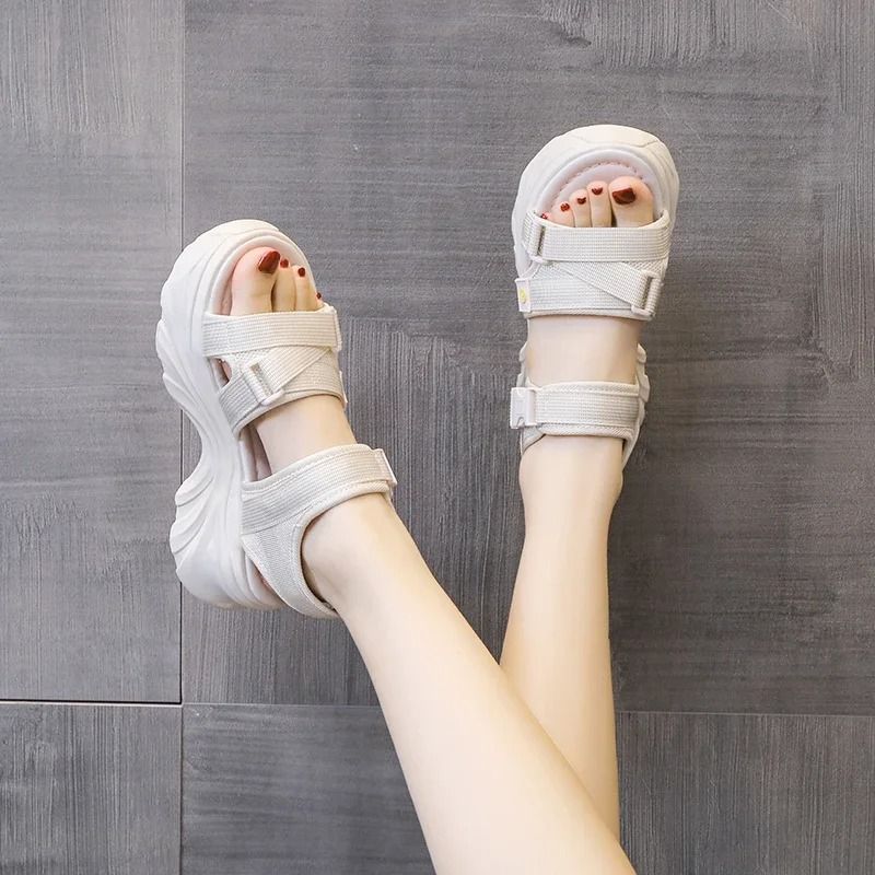 Womens ThickSoled Beach Sandals  Fashionable Breathable Summer Sneakers 6