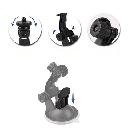 Heavy Duty Suction Cup Camera Car Mount With Tripod Adapter and Phone Holder for GoPro Hero & DJI Osmo Action Series