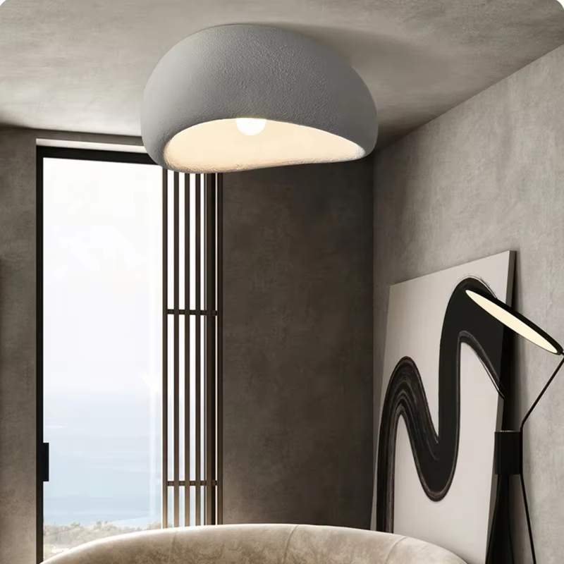 Nordic Wabi Sabi Led Ceiling Lamps, Minimalist Ceiling Light for Living Room, Modern Bedroom Decor Fixture