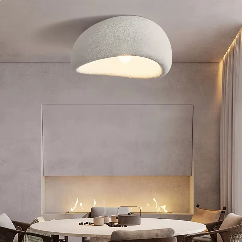 Nordic Wabi Sabi Led Ceiling Lamps, Minimalist Ceiling Light for Living Room, Modern Bedroom Decor Fixture