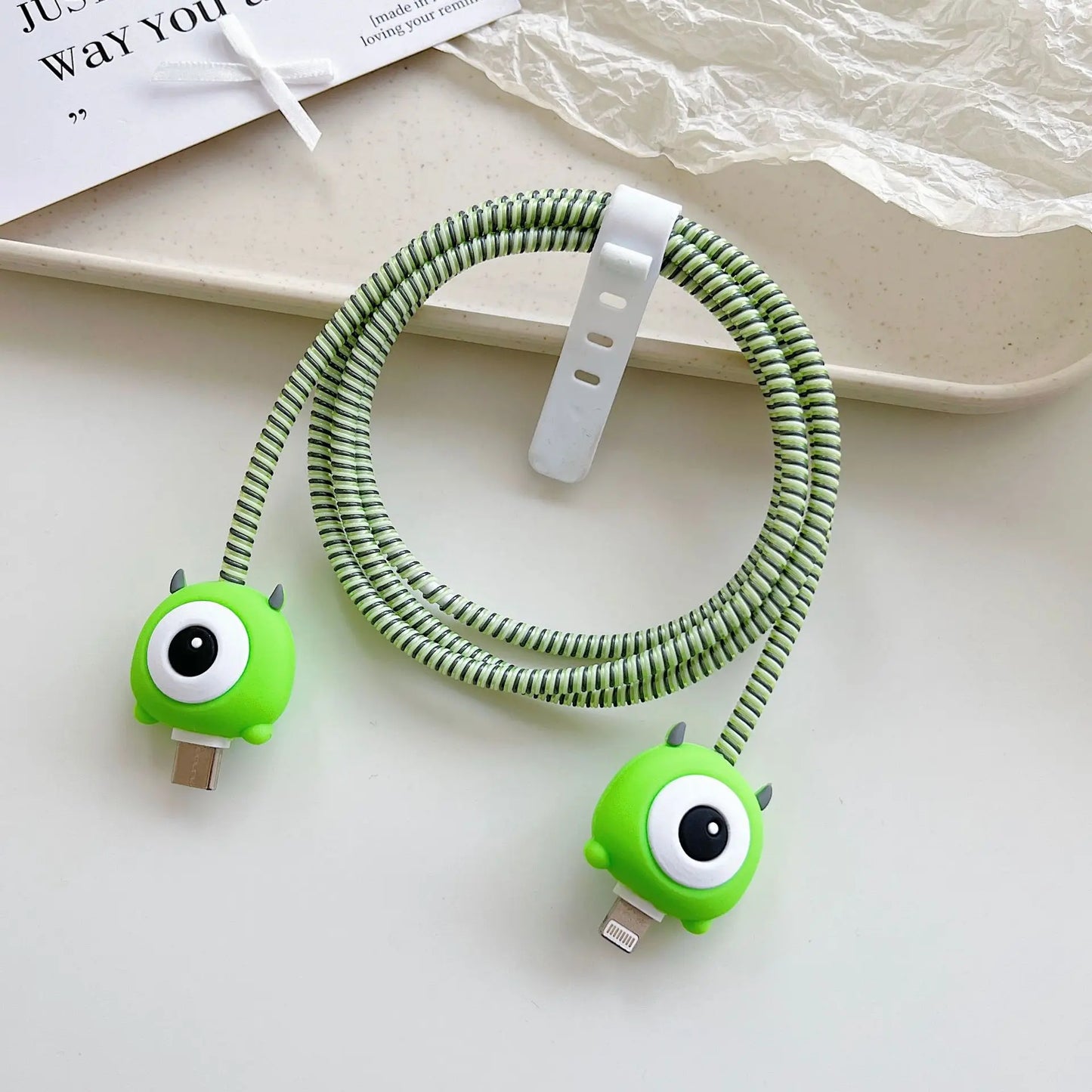 Cartoon Cable Protector for iPhone, Charger Cover & Data Line Winder, Stitch Style Charger Protection Guard