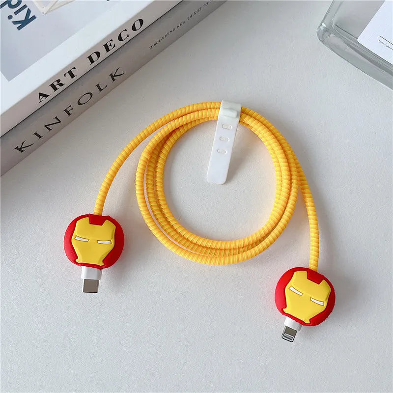 Cartoon Cable Protector for iPhone, Charger Cover & Data Line Winder, Stitch Style Charger Protection Guard