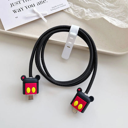 Cartoon Cable Protector for iPhone, Charger Cover & Data Line Winder, Stitch Style Charger Protection Guard
