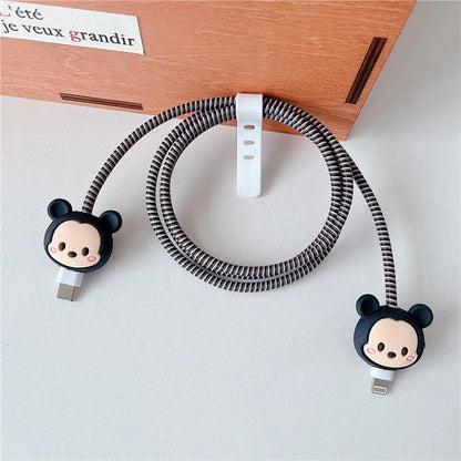 Cartoon Cable Protector for iPhone, Charger Cover & Data Line Winder, Stitch Style Charger Protection Guard