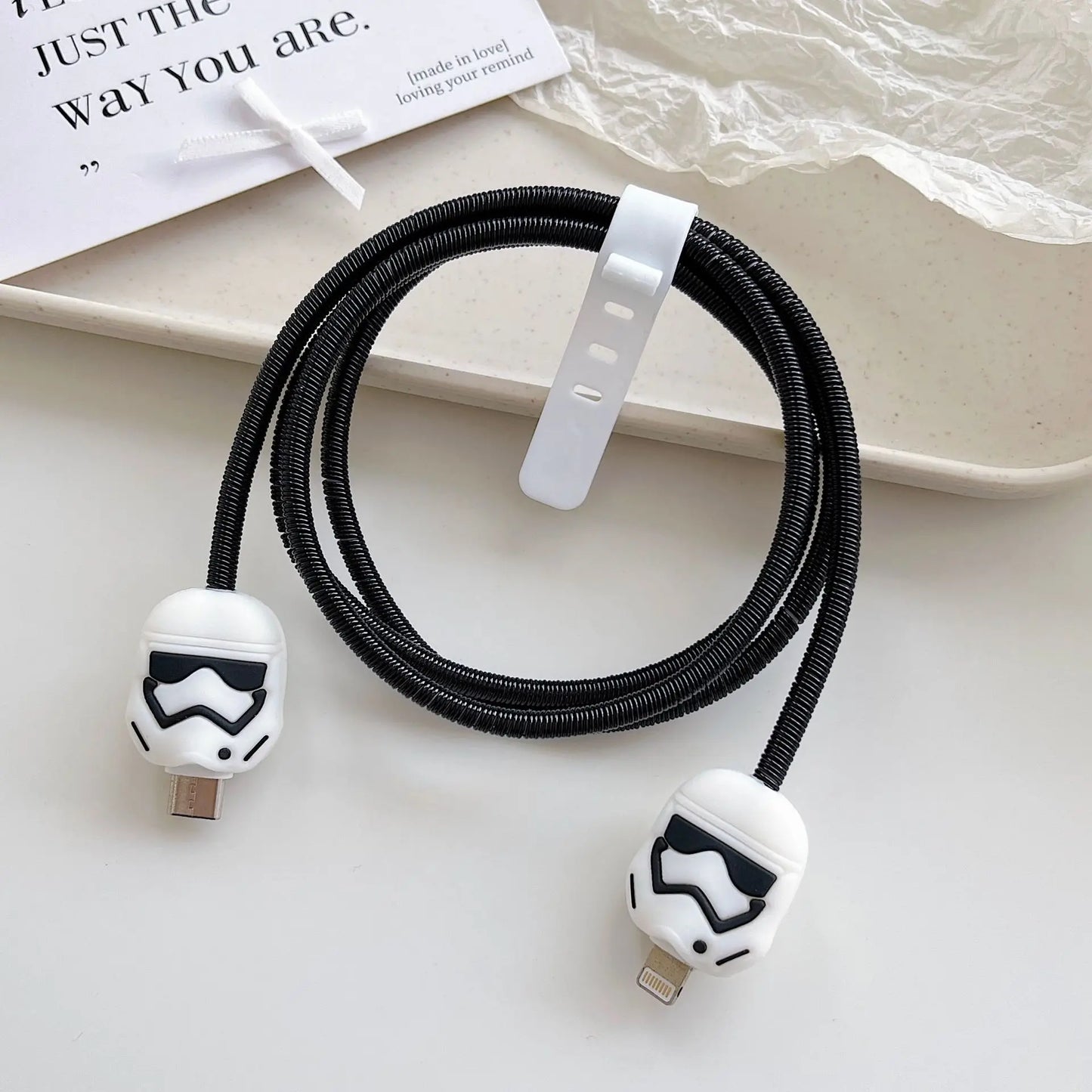 Cartoon Cable Protector for iPhone, Charger Cover & Data Line Winder, Stitch Style Charger Protection Guard