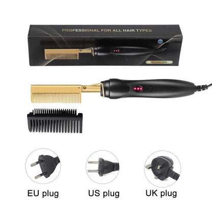 2 In 1 Electric Hot Comb And Beard Hair Straightener With Fast Heating And Anti Scald Design 5