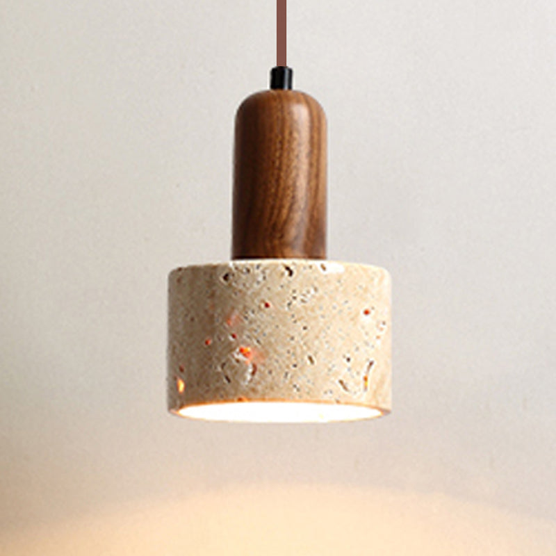 Popular Wabi Sabi Travertine Droplight, Over Dining Desk Kitchen Island, Yellow Marble Restaurant Decor Pendant Lamp Bed