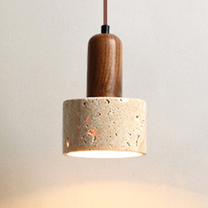 Popular Wabi Sabi Travertine Droplight, Over Dining Desk Kitchen Island, Yellow Marble Restaurant Decor Pendant Lamp Bed