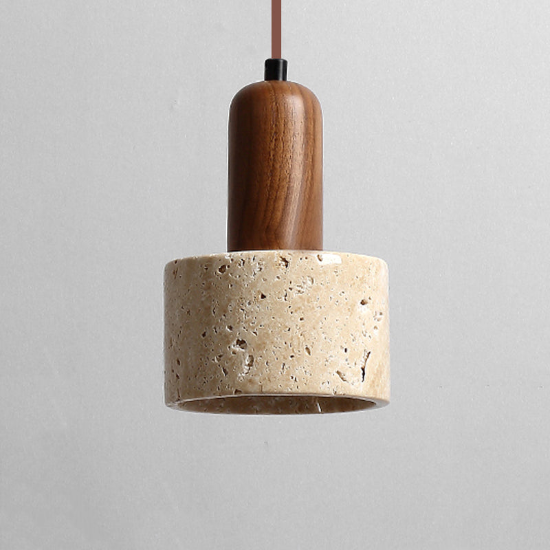 Popular Wabi Sabi Travertine Droplight, Over Dining Desk Kitchen Island, Yellow Marble Restaurant Decor Pendant Lamp Bed