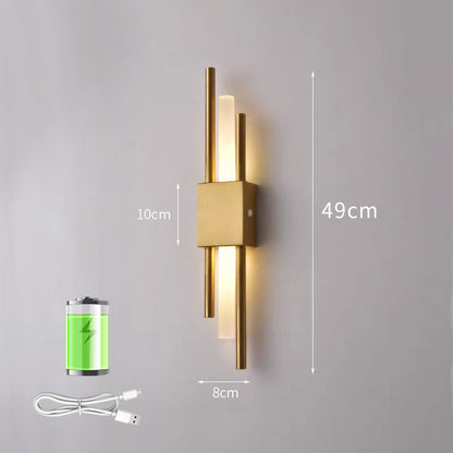 Nordic LED Wall Sconce Lamp Indoor, USB Plug in Light Bedroom Bedside, Modern Wall Lamp Decoration
