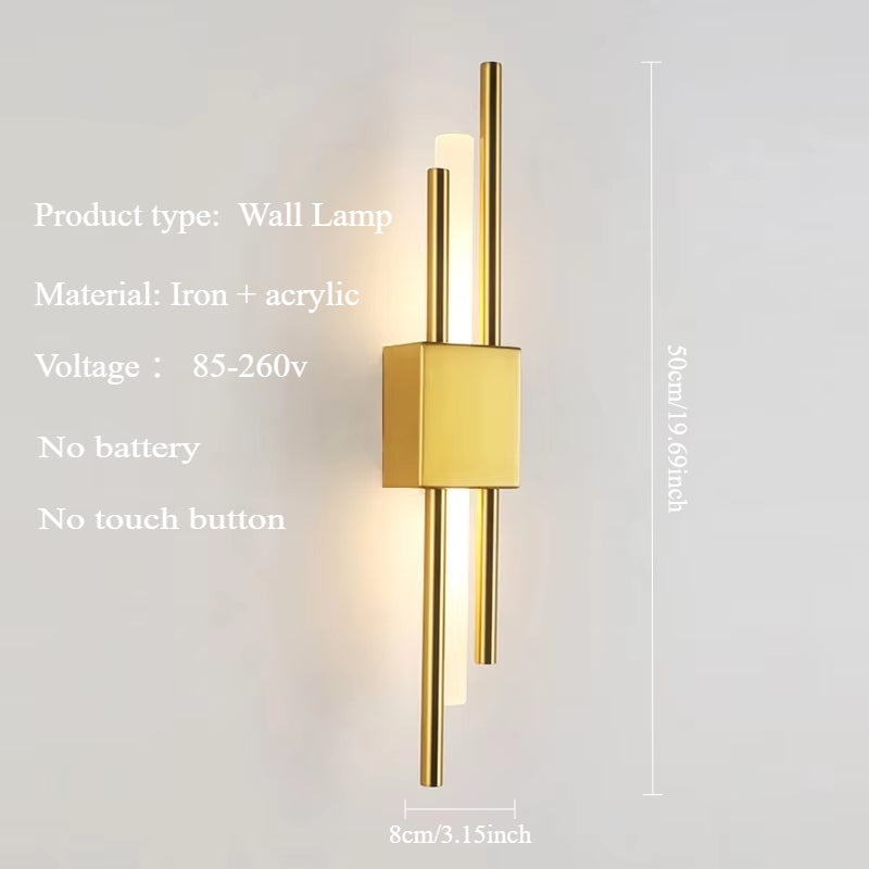 Nordic LED Wall Sconce Lamp Indoor, USB Plug in Light Bedroom Bedside, Modern Wall Lamp Decoration