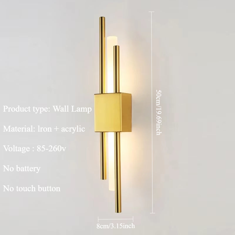 Nordic LED Wall Sconce Lamp Indoor, USB Plug in Light Bedroom Bedside, Modern Wall Lamp Decoration