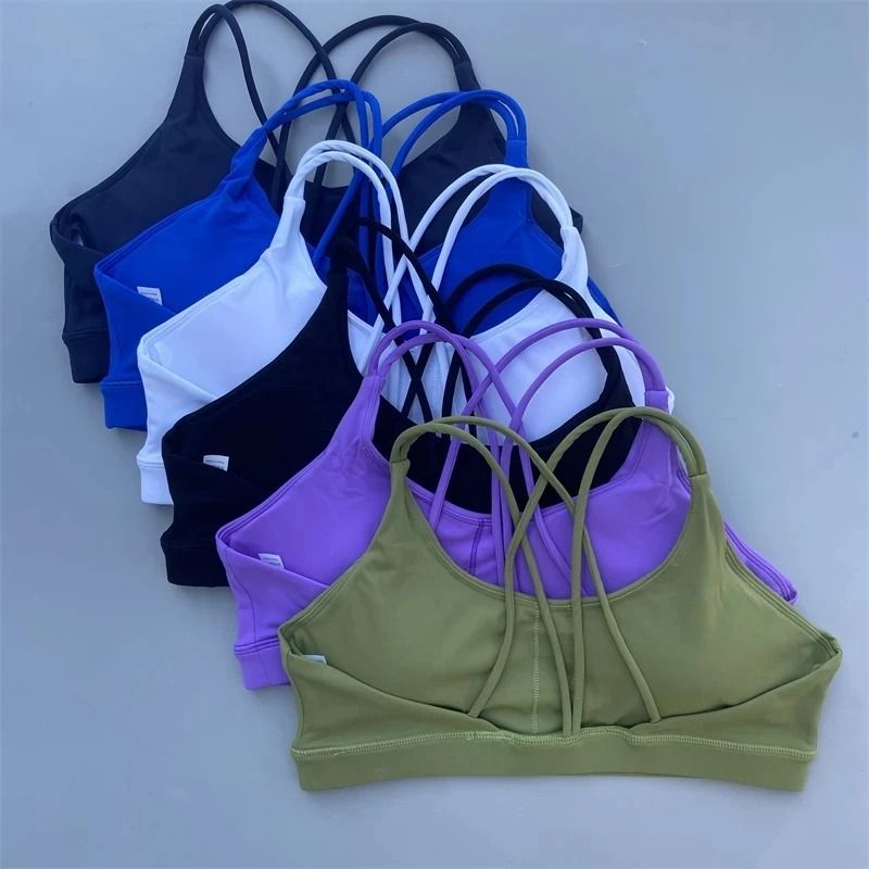 Solid Color High Strength Sports Bra with Chest Pad for Yoga and Gym Training