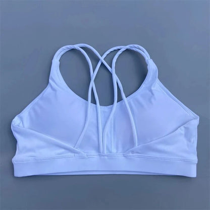 Solid Color High Strength Sports Bra With Chest Pad For Yoga And Gym Training 9