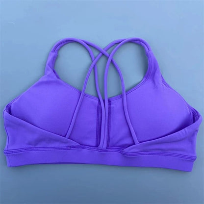 Solid Color High Strength Sports Bra With Chest Pad For Yoga And Gym Training 10