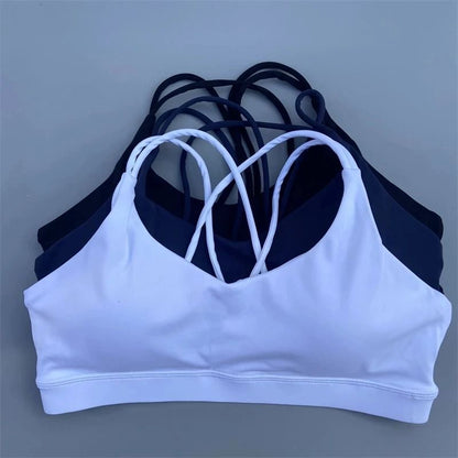 Solid Color High Strength Sports Bra With Chest Pad For Yoga And Gym Training 1