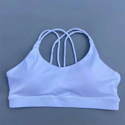 Solid Color High Strength Sports Bra With Chest Pad For Yoga And Gym Training 2