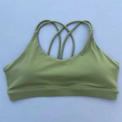 Solid Color High Strength Sports Bra With Chest Pad For Yoga And Gym Training 4