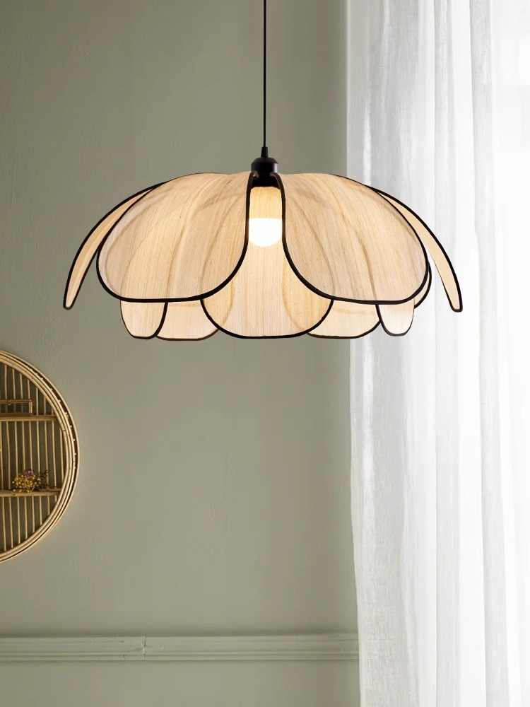 Vintage Hand-Woven Lotus Dining Room Chandelier, Bedroom Living Room Lamp, Art Atmosphere Lighting, Living Room Lamp