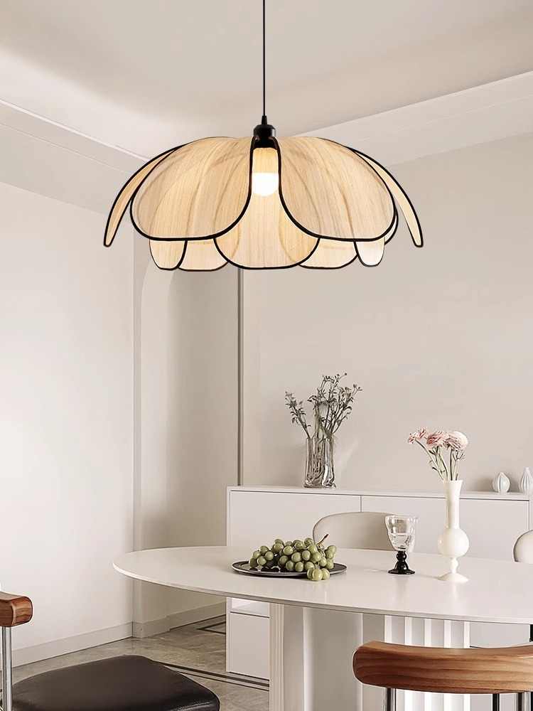 Vintage Hand-Woven Lotus Dining Room Chandelier, Bedroom Living Room Lamp, Art Atmosphere Lighting, Living Room Lamp