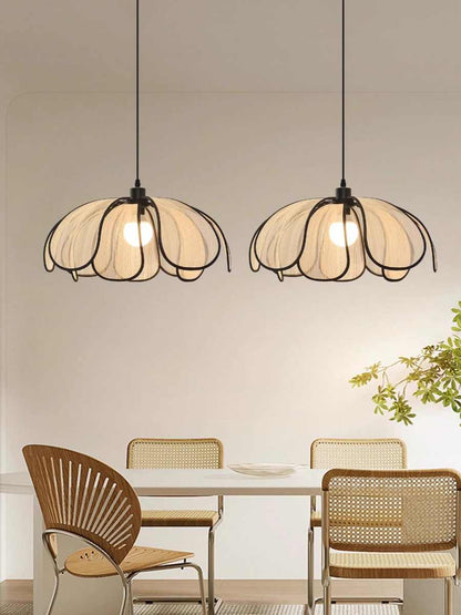 Vintage Hand-Woven Lotus Dining Room Chandelier, Bedroom Living Room Lamp, Art Atmosphere Lighting, Living Room Lamp