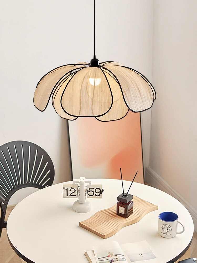 Vintage Hand-Woven Lotus Dining Room Chandelier, Bedroom Living Room Lamp, Art Atmosphere Lighting, Living Room Lamp