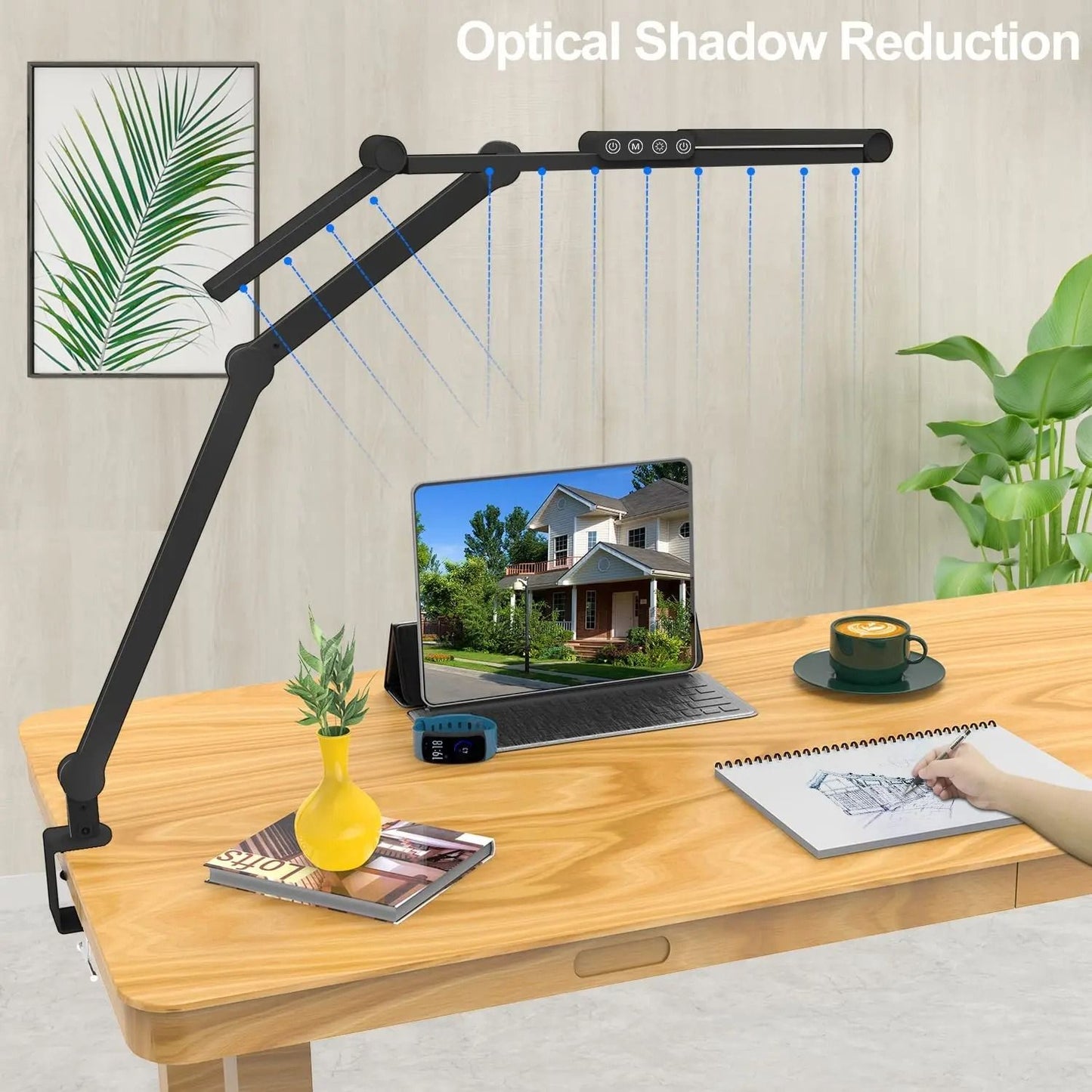 Ultra Bright LED Desk Lamp With Clamp And Auto Dimming For Home Office And Workstations 3