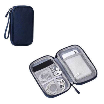 Portable Waterproof Travel Cable Organizer Bag, Double Layer USB Charger Case for Cord, Data Cable & Tech Accessories