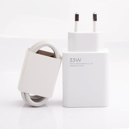 Original Xiaomi 33W Fast Turbo Charger With 6A Type C Cable Compatible With All Redmi Model 3