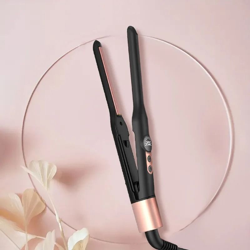 Mini Ceramic Pencil Flat Iron for Short Hair Beard and Pixie Cuts with 3 10 Inch Thin Plates
