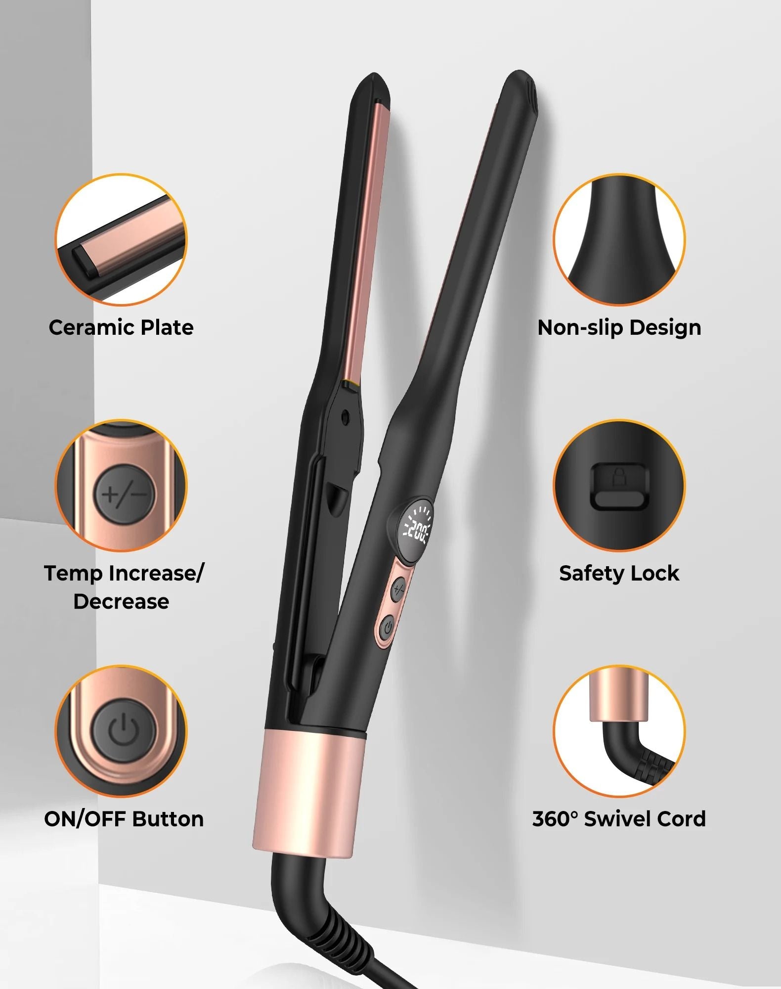 Mini Ceramic Pencil Flat Iron For Short Hair Beard And Pixie Cuts With 3 10 Inch Thin Plates 3