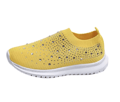 Womens Crystal Mesh Slip On Walking Sneakers For Outdoor And Everyday Comfort 1