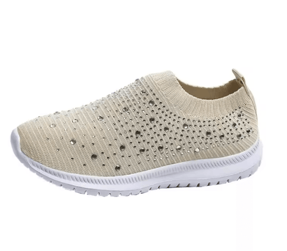 Womens Crystal Mesh Slip On Walking Sneakers For Outdoor And Everyday Comfort 2