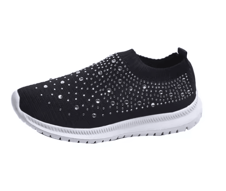 Womens Crystal Mesh Slip On Walking Sneakers For Outdoor And Everyday Comfort 3