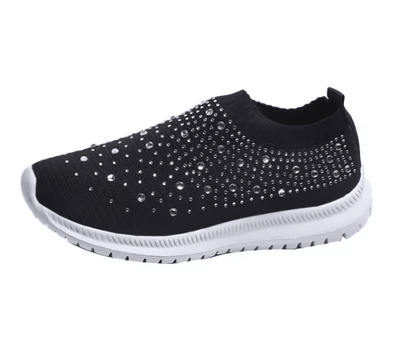 Womens Crystal Mesh Slip On Walking Sneakers For Outdoor And Everyday Comfort 3
