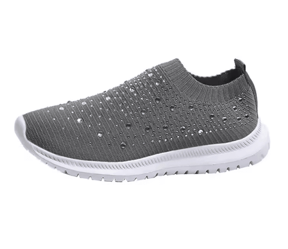 Womens Crystal Mesh Slip On Walking Sneakers For Outdoor And Everyday Comfort 4