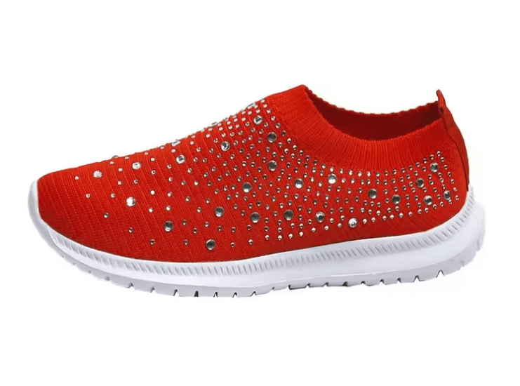 Womens Crystal Mesh Slip On Walking Sneakers For Outdoor And Everyday Comfort 6