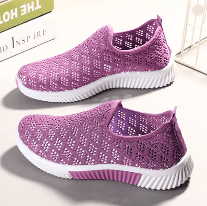 Womens Breathable Mesh Walking Sneakers with Soft Sole for All Day Comfort
