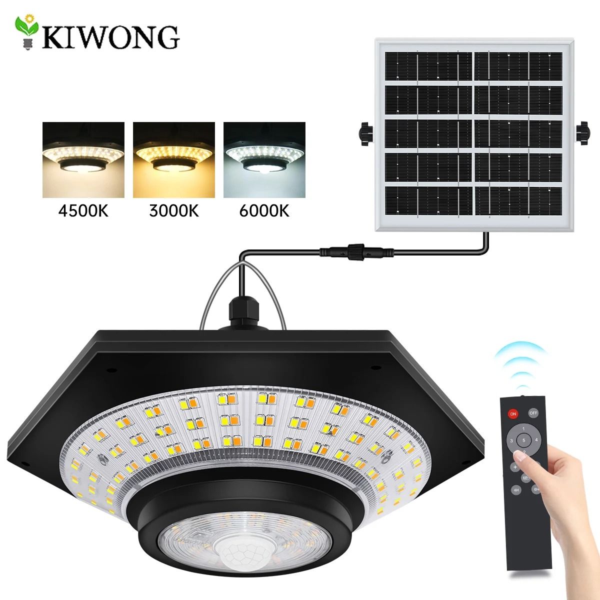 Solar Powered LED Pendant Light with Remote Control and 5 Modes for Indoor and Outdoor Use