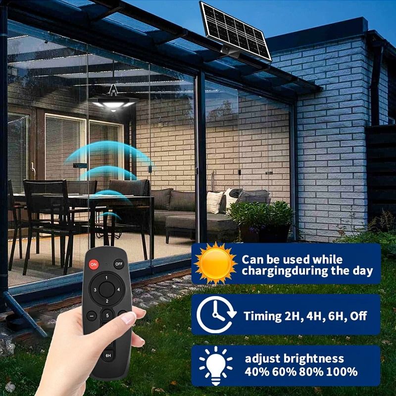 Why Choose Our Solar Powered LED Pendant Light With Remote Control And 5 Modes For Indoor And Outdo 3