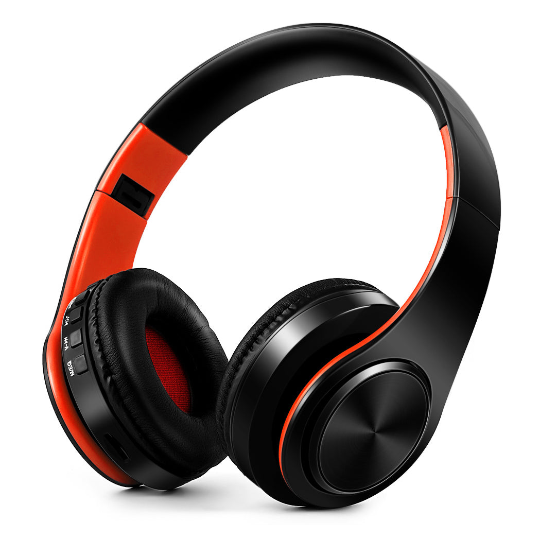 Gold Wireless Bluetooth Headphones for Men Gift, Stereo Headset with Built-in MIC & 3.5mm AUX Jack for iPhone Samsung